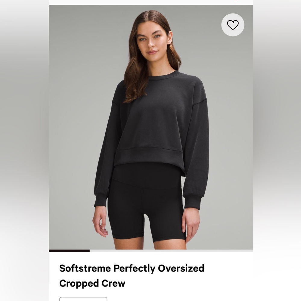 lululemon athletica Black Softstreme Oversized Cropped Crew